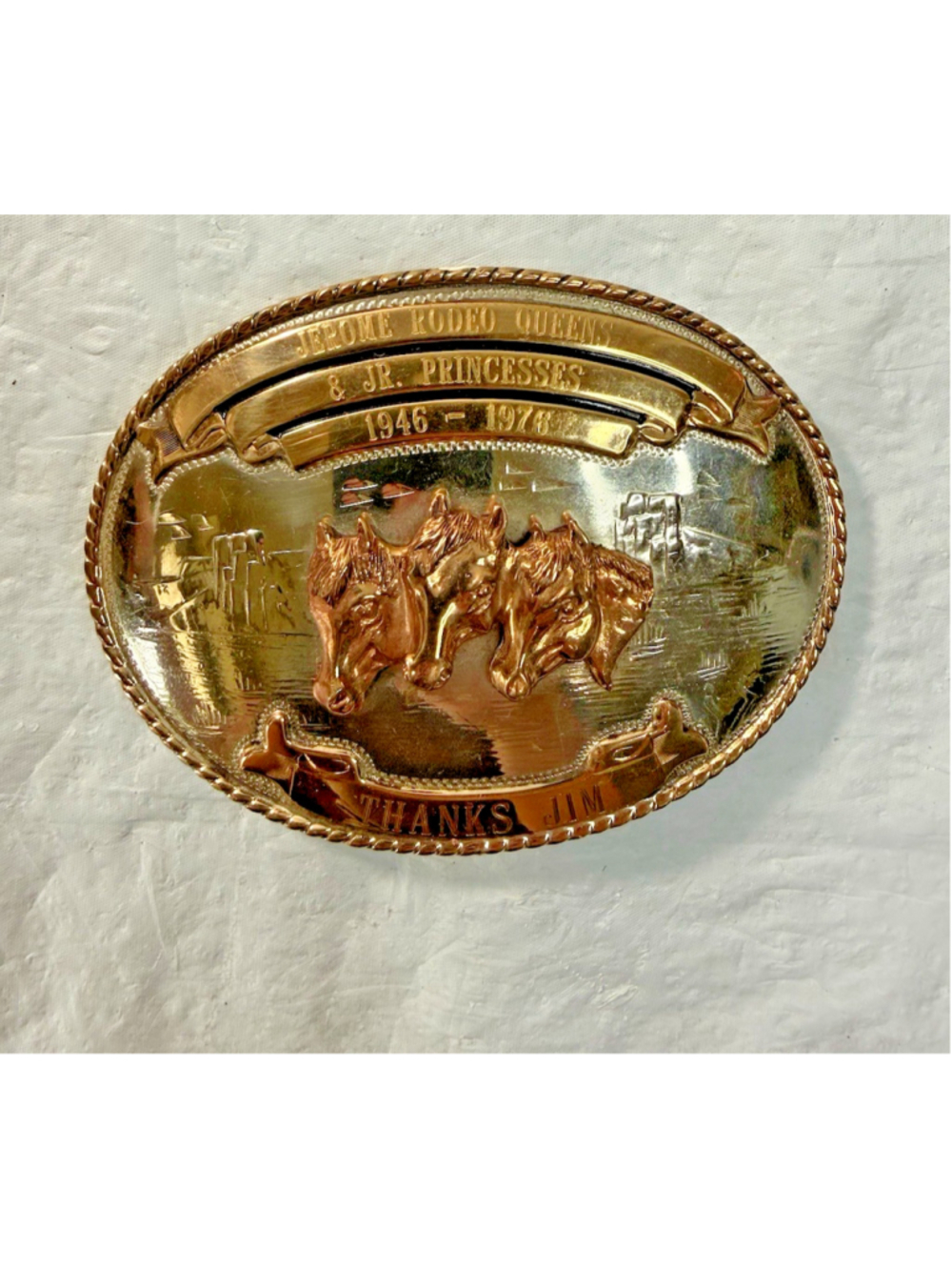 Vtg Comstock Rodeo Queen Cowboy Horse Sterling Silver Western Trophy Belt Buckle - Picture 2 of 9